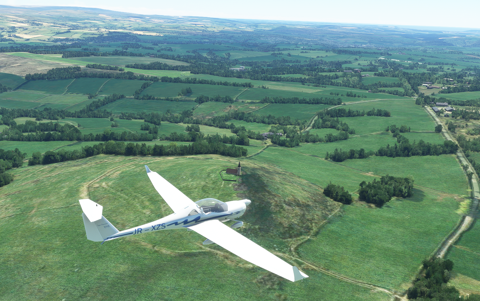 Brentor Church with the airfield in the background.